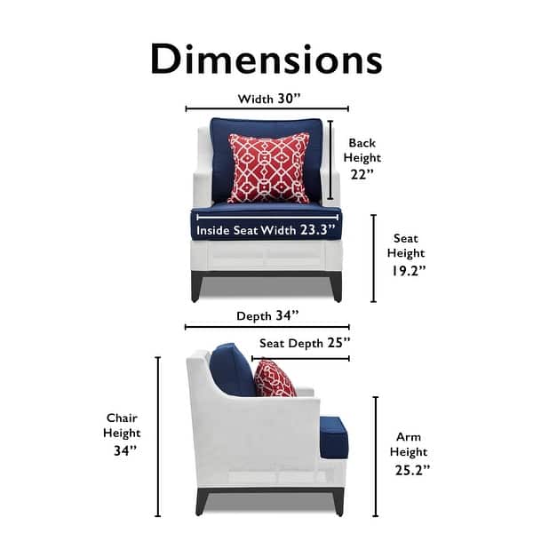 Tommy Hilfiger Hampton Outdoor Mesh Chair with Cushions, Coastal White